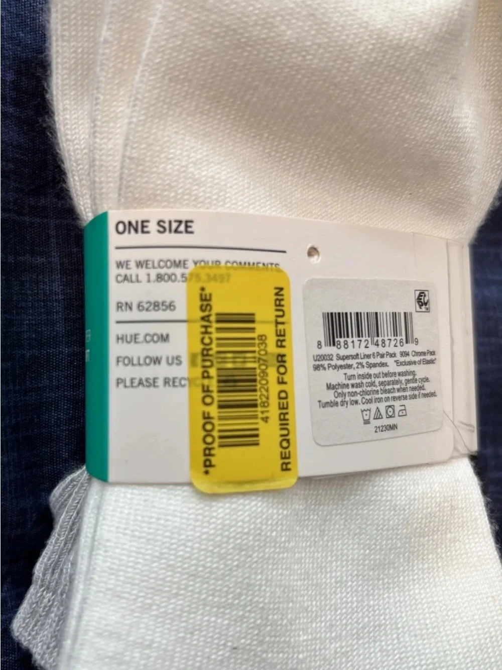 HUE Super Soft Liner Socks - Gray, Black, White (6 Pack)